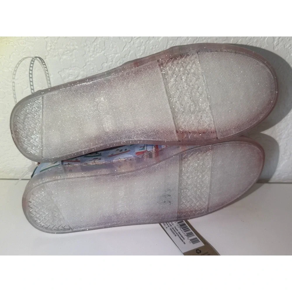 TOMS Alpargata‎ Holiday Slip On Flat Girls Pink Flats Casual - Picture 7 of 8
